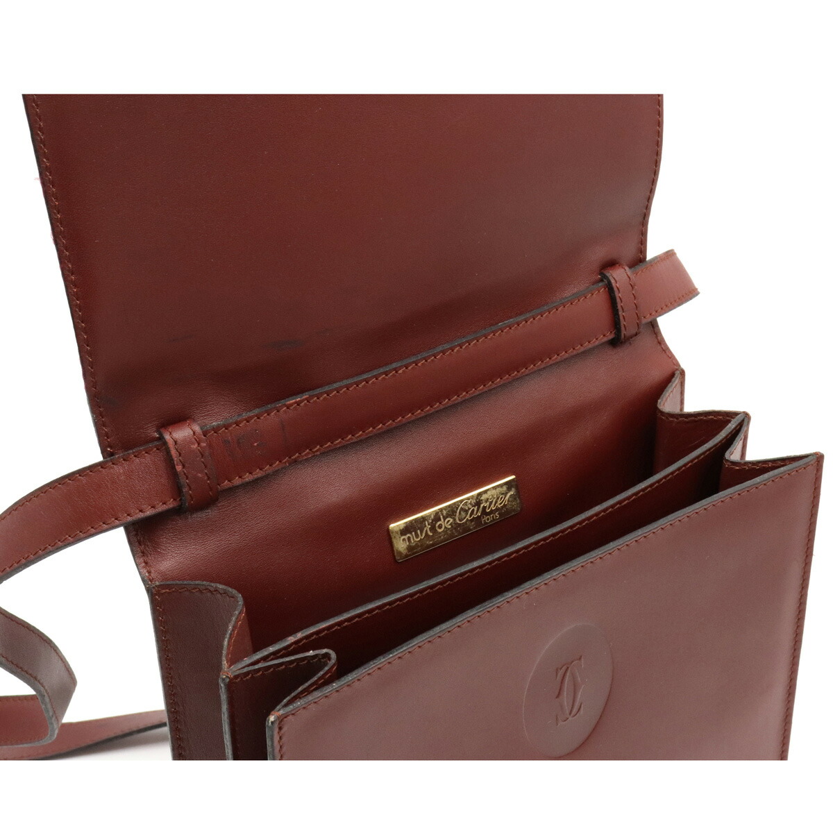 Cartier ◎DX11☆カルティエ ショルダーバッグ ボルドー 斜め掛け