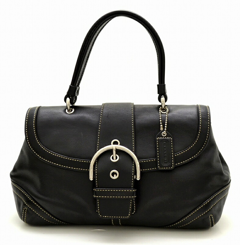 楽天市場】【バッグ】COACH コーチ レザー ハンドバッグ 黒 ブラック