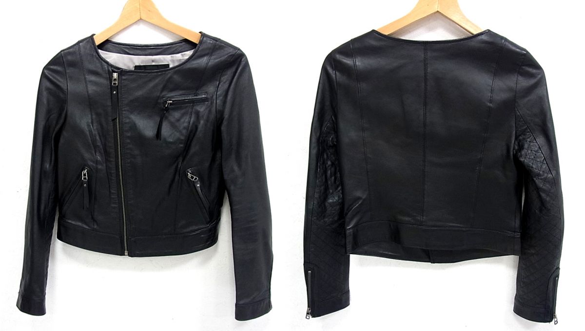 楽天市場】【中古】美品 □UNTITLED ラムレザー ライダースジャケット