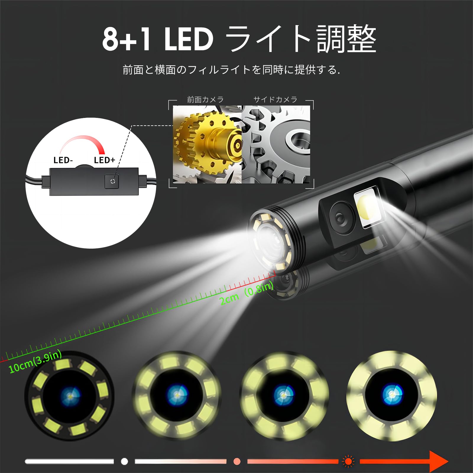 楽天市場】ファイバースコープ 1920P HD デュアルレンズ内視鏡カメラ C