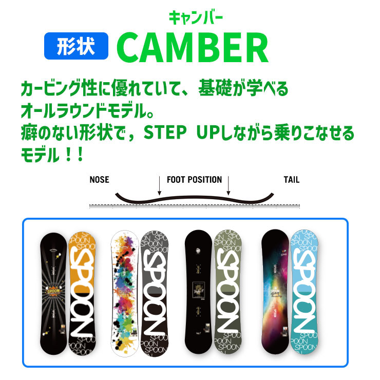 楽天市場】SPOON スプーン キッズ スノーボード 板 キャンバー 軽量 90