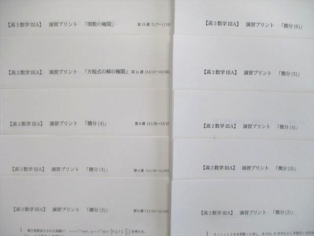 楽天市場】鉄緑会 高2 数IIIA 演習プリント 【計15回分】 2017 009s0D