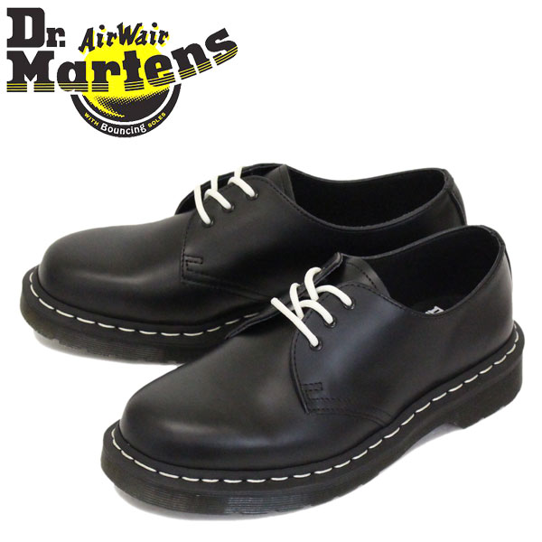 ドクターマーチン 1461 WHITE STITCH LEATHER SHOES BLACK SMOOTH