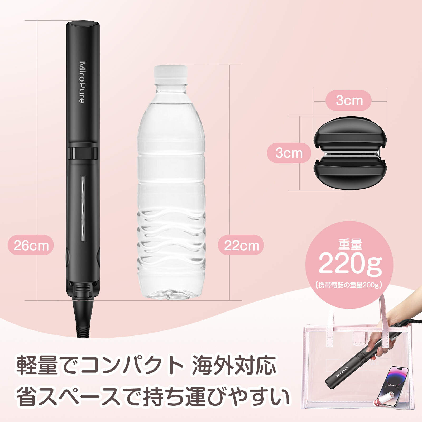 楽天市場】Miropure ヘアアイロン ストレートアイロン 25mmプレート