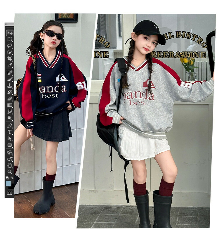 楽天市場】韓国子供服 トレーナー 女の子 可愛い スウェット ネイビー