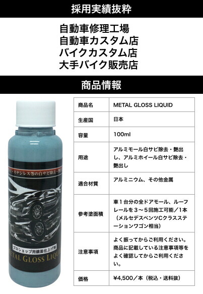 楽天市場】欧州車 アルミ モール 白サビ除去 艶出し 4点セット プロ