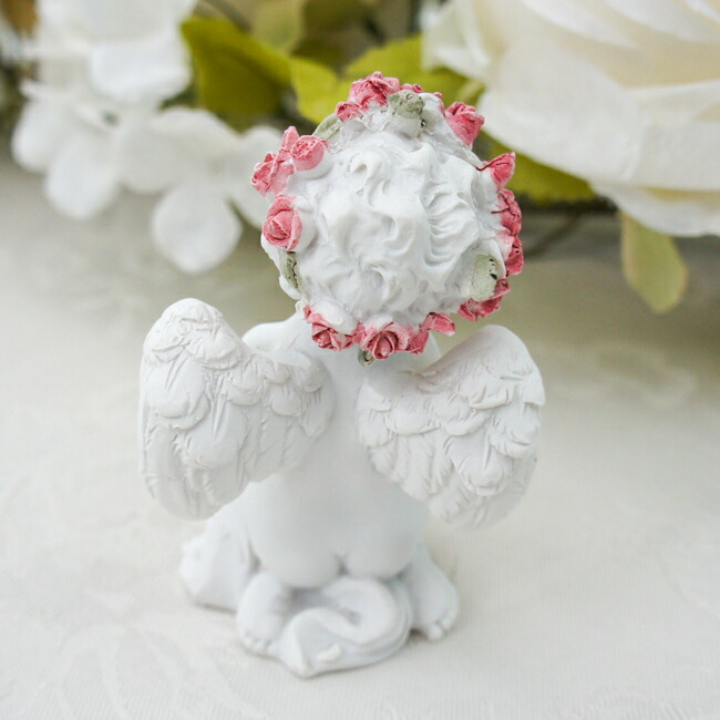 楽天市場】ローズエンジェル ハート・ローズ天使 置物 オブジェ 薔薇と