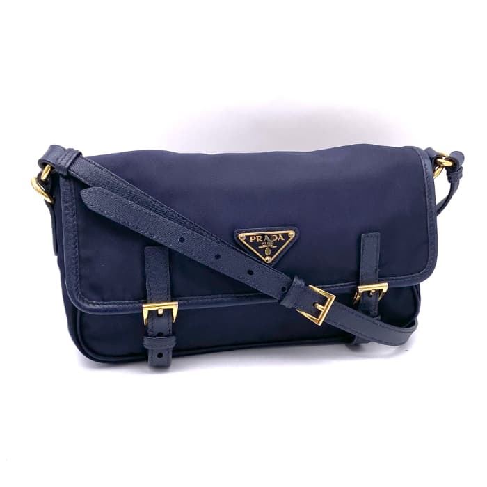 楽天市場】【中古】良品 PRADA プラダ 三角ロゴ プレート ナイロン