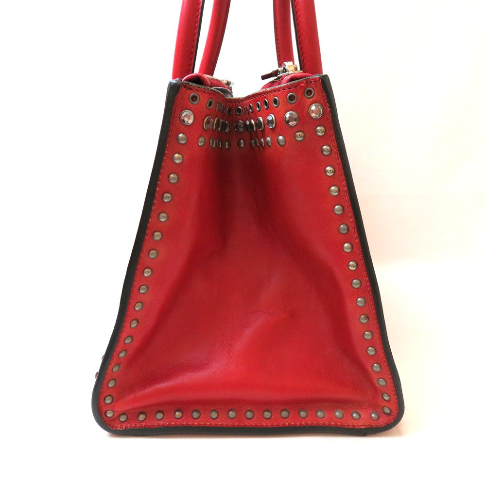 楽天市場】中古 プラダ ハンドバッグ レザー スタッズ 2WAY Bランク