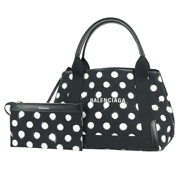 楽天市場】【美品】 バレンシアガ トートバッグ ネイビー カバ ドット