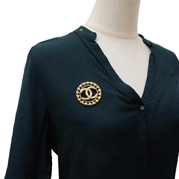 楽天市場】シャネル ブローチ ハートココマーク ラウンド メタル GP