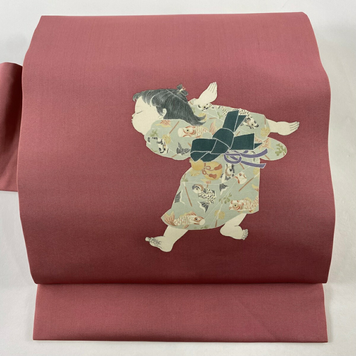 楽天市場】名古屋帯 逸品 由水十久 落款あり 童 鯉のぼり 濃ピンク