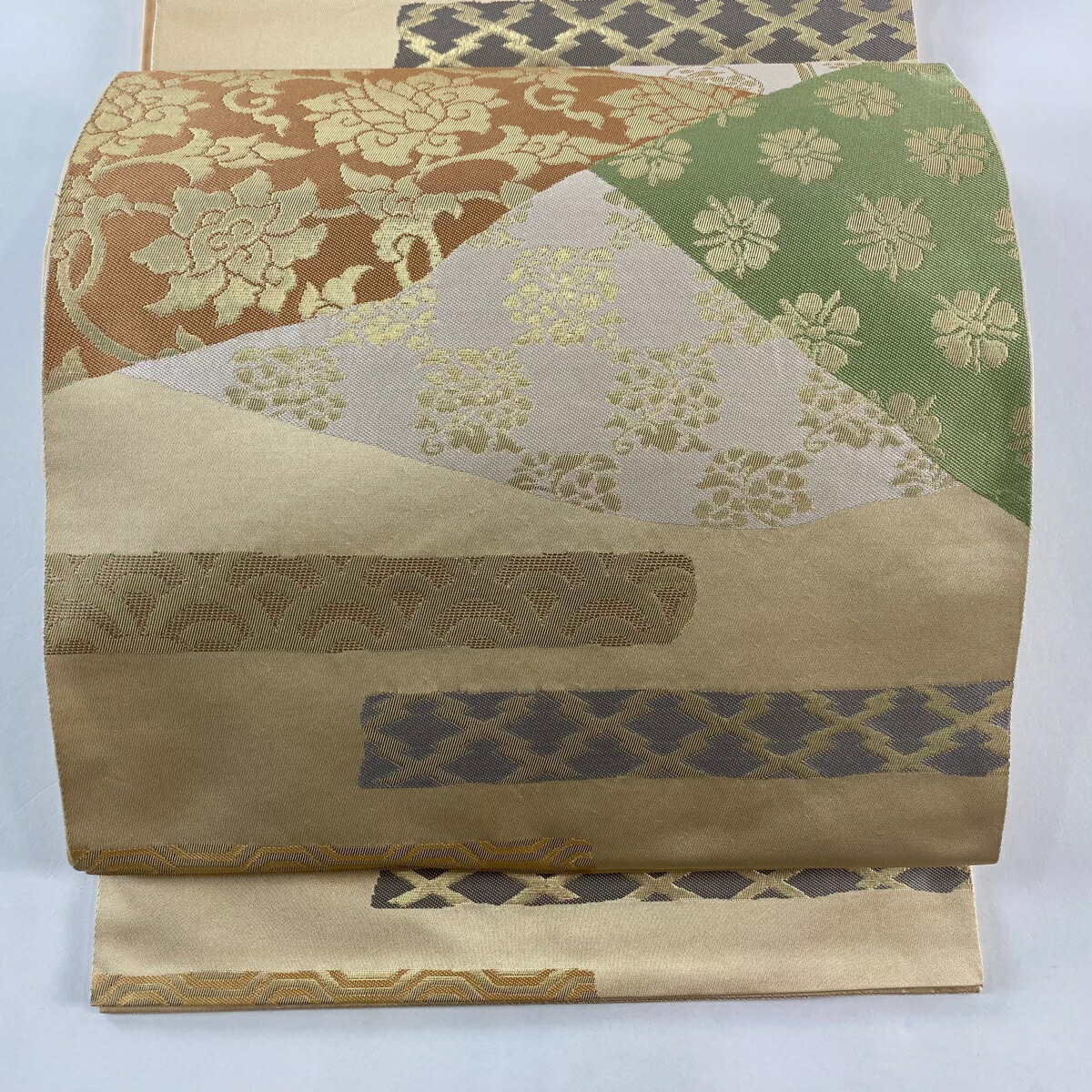 楽天市場】袋帯 名品 川島織物 落款あり 花唐草 有職文様 箔 ベージュ