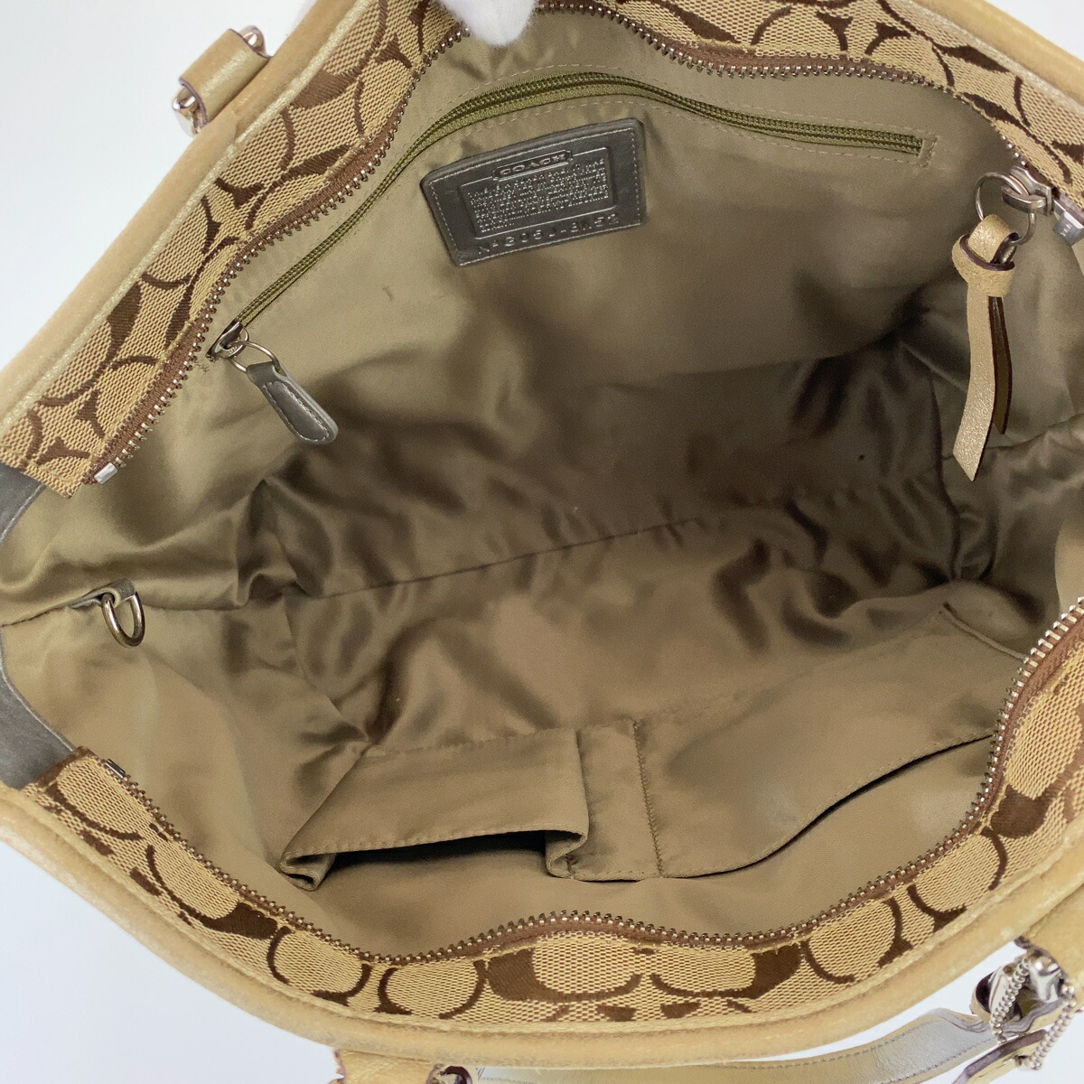 楽天市場】COACH コーチ シグネチャー ブラウン レザー /キャンバス