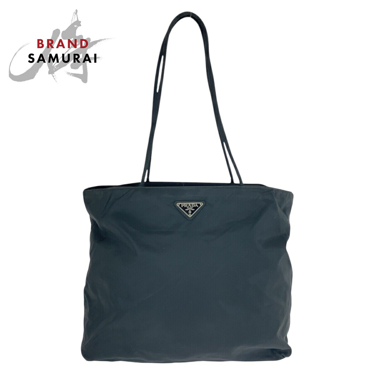 楽天市場】美品 PRADA プラダ テスート 三角ロゴプレート ブラック 黒