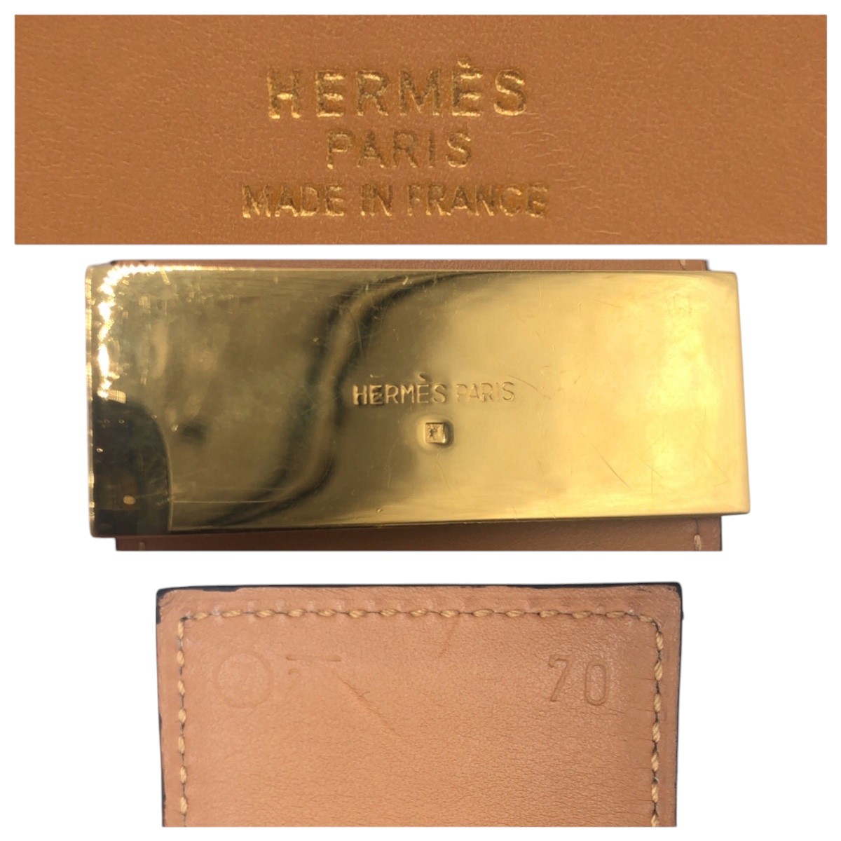 楽天市場】美品 HERMES エルメス コリエドシアン ブラウン ゴールド