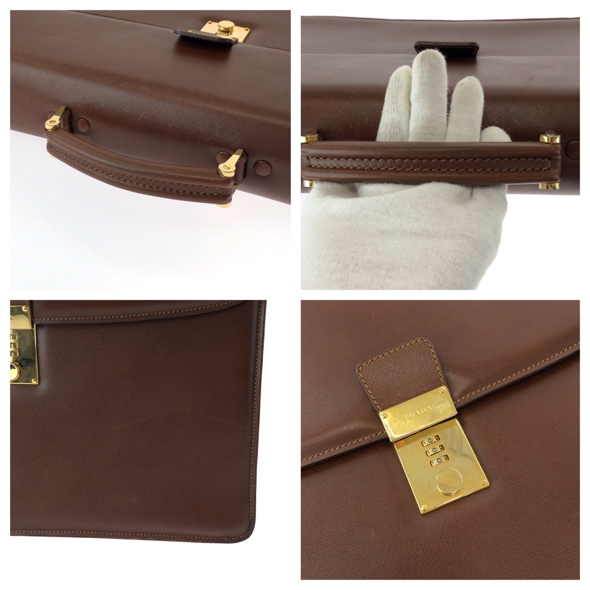 楽天市場】美品 PRADA プラダ ヴィンテージ サフィアーノ ブラウン