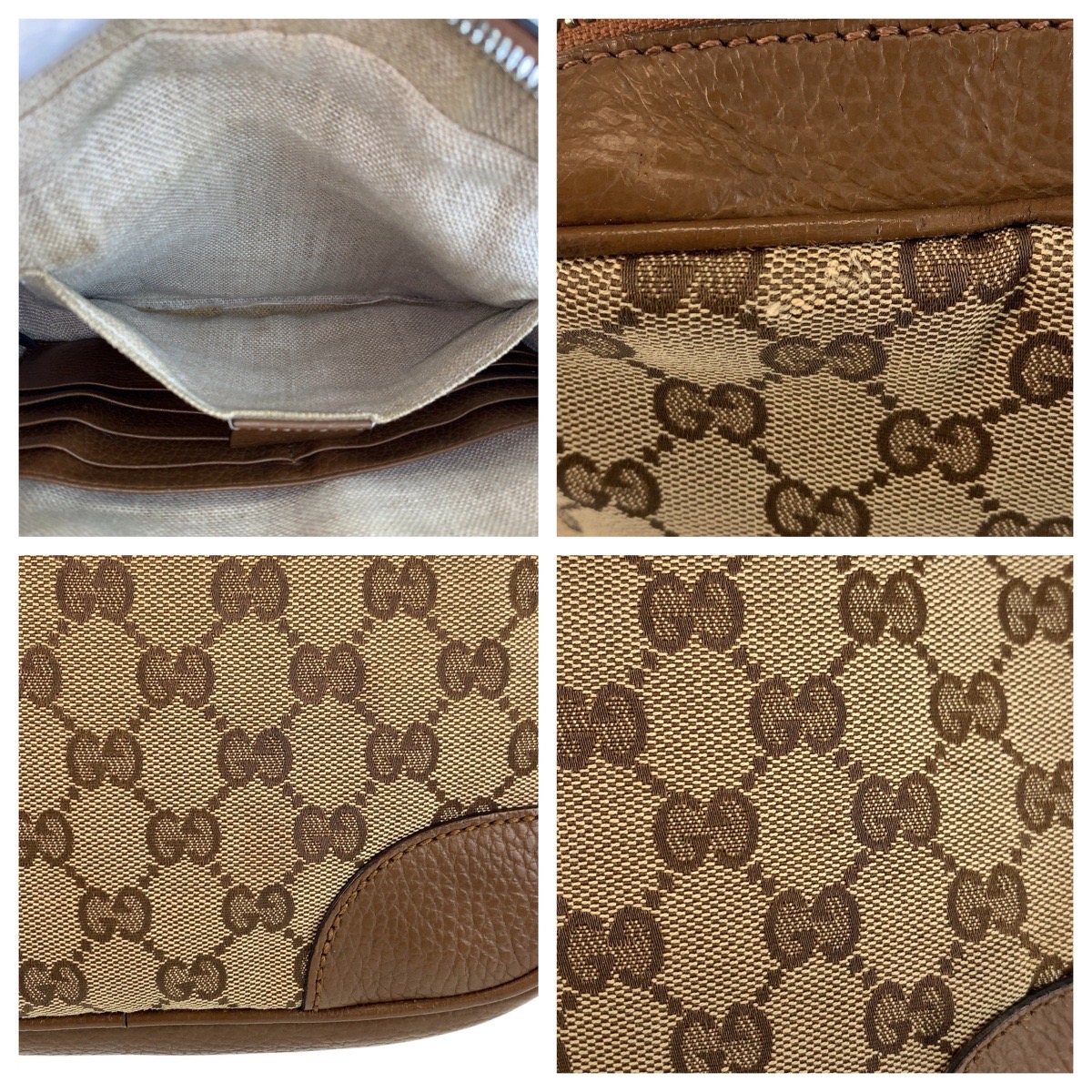 楽天市場】GUCCI グッチ ベージュ ブラウン ゴールド金具 GGキャンバス