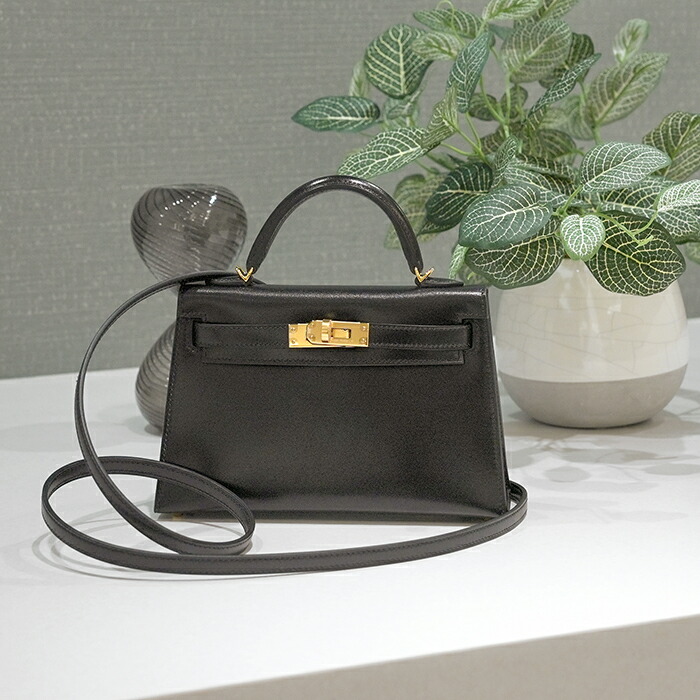 楽天市場】エルメス ミニケリー2 ボックスカーフ ノワール(ブラック