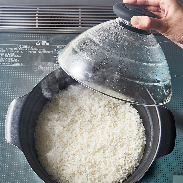 楽天市場】【ハリオ/HARIO】フタがガラスのIH対応ご飯釜雪平 内面が