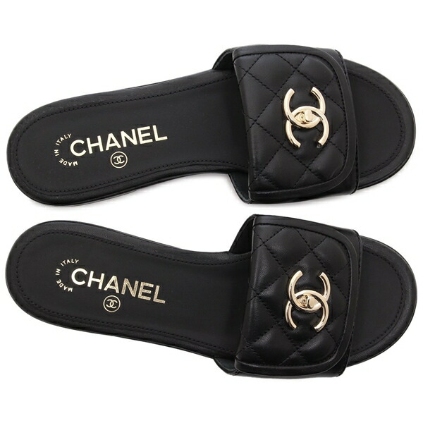 楽天市場】シャネル サンダル ミュール CCロゴ ブラック レディース