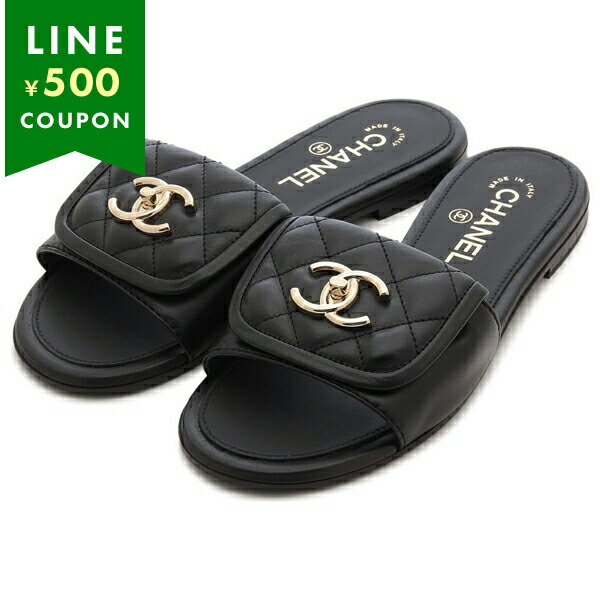楽天市場】シャネル サンダル ミュール CCロゴ ブラック レディース
