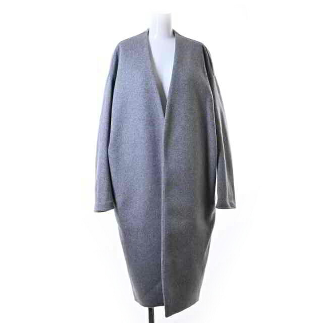 楽天市場】ENFOLD ウール リバー ノーカラーコート 38 グレー