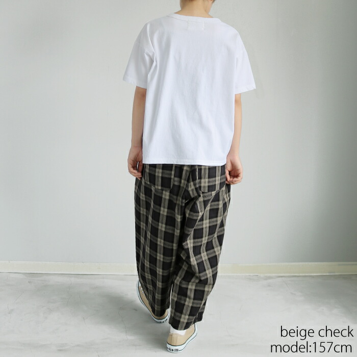 楽天市場】【日本製】綿麻ハードクロス チェック柄 裾ダーツパンツ