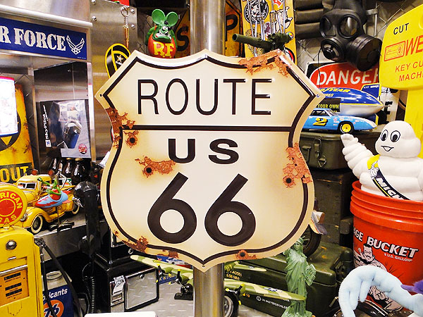 楽天市場】ルート66 ダメージ風ロードサイン看板 アメリカン雑貨