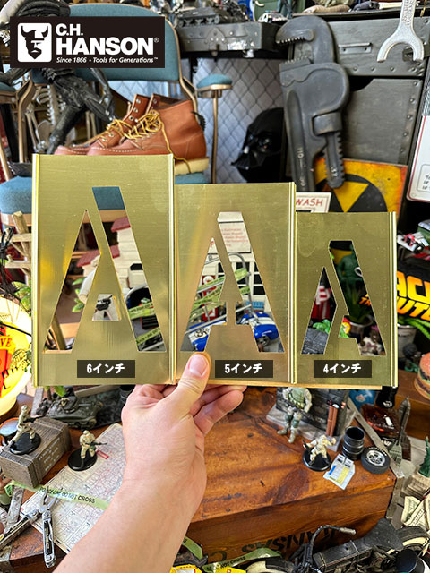 楽天市場】HANSON社 メタル・ステンシルプレート 46ピース英数字セット