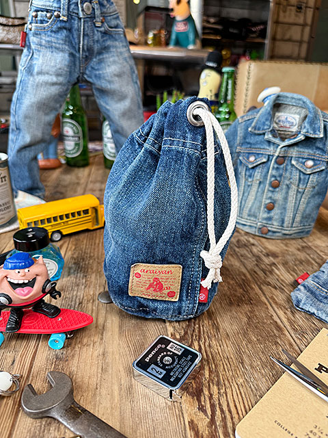 楽天市場】アライヤン デニム 巾着 （Sサイズ） 岡山産デニム MADE IN