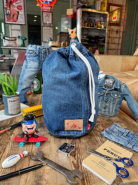 楽天市場】アライヤン デニム 巾着 （Lサイズ） 岡山産デニム MADE IN