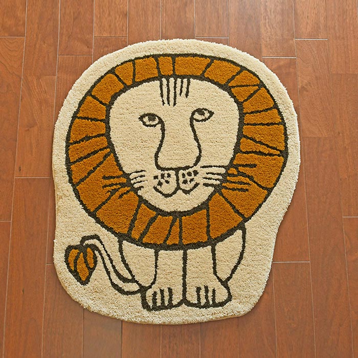 楽天市場】玄関マット ライオン ダイカット QB1120-65 80×70 cm 洗える