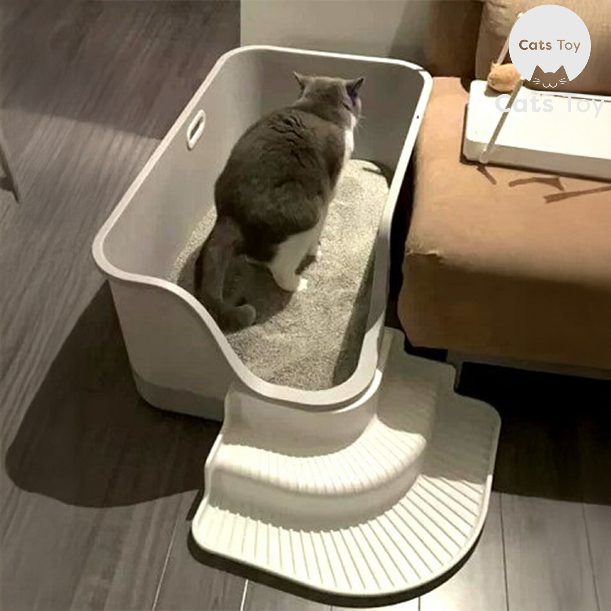 楽天市場】【Cats Toy公式】猫トイレ 大型 65cm 82cm 猫砂階段 専用