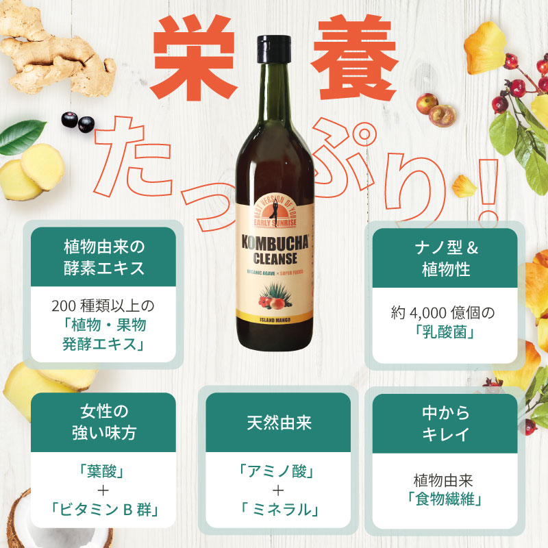 楽天市場】【公式】コンブチャクレンズ 720ml KOMBUCHA CLEANSE 2本・3