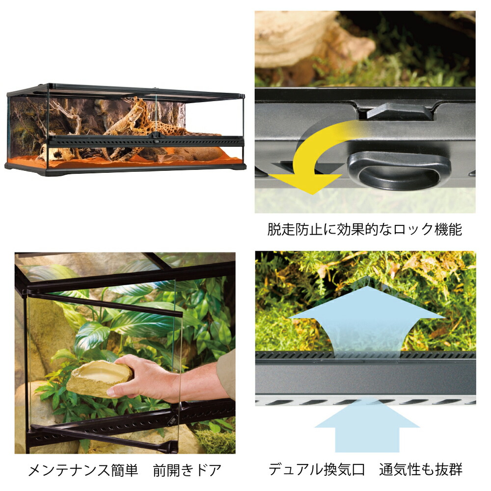 楽天市場】（大型）爬虫類ケージ GEX エキゾテラ グラステラリウム