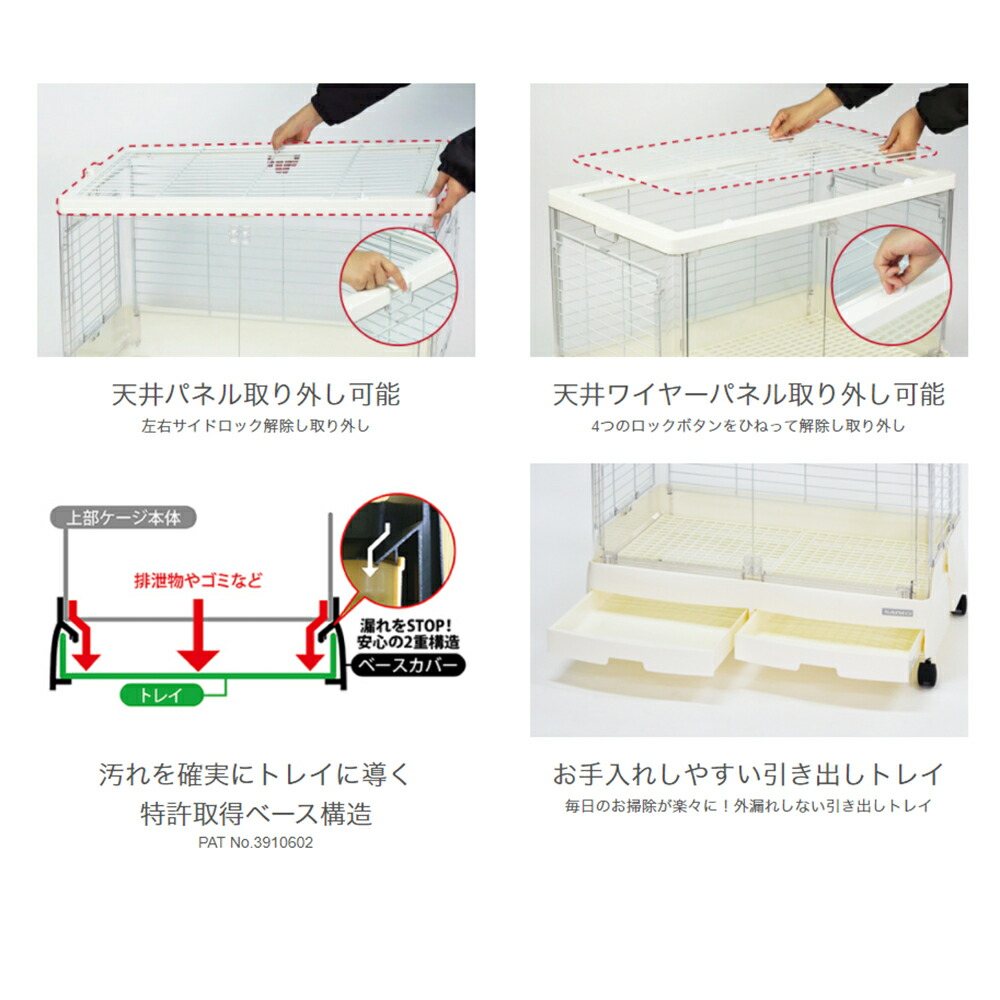 楽天市場】うさぎケージ 三晃商会 イージーホーム シャイニー 80WH