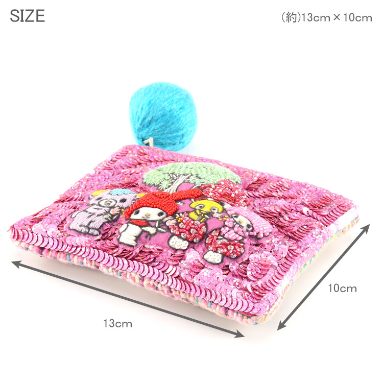 楽天市場】タマオワールド スパンコール刺繍ポーチ ハローキティ