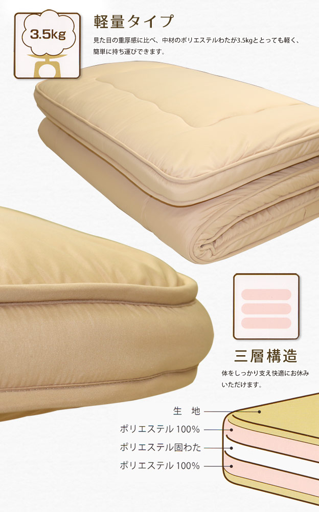 楽天市場】敷き布団 シングル 昭和西川 マチ付き合繊三層式敷き布団