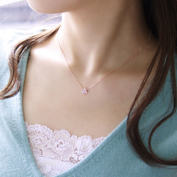 楽天市場】10月誕生石ネックレス ピンクトルマリン/ローズクォーツ