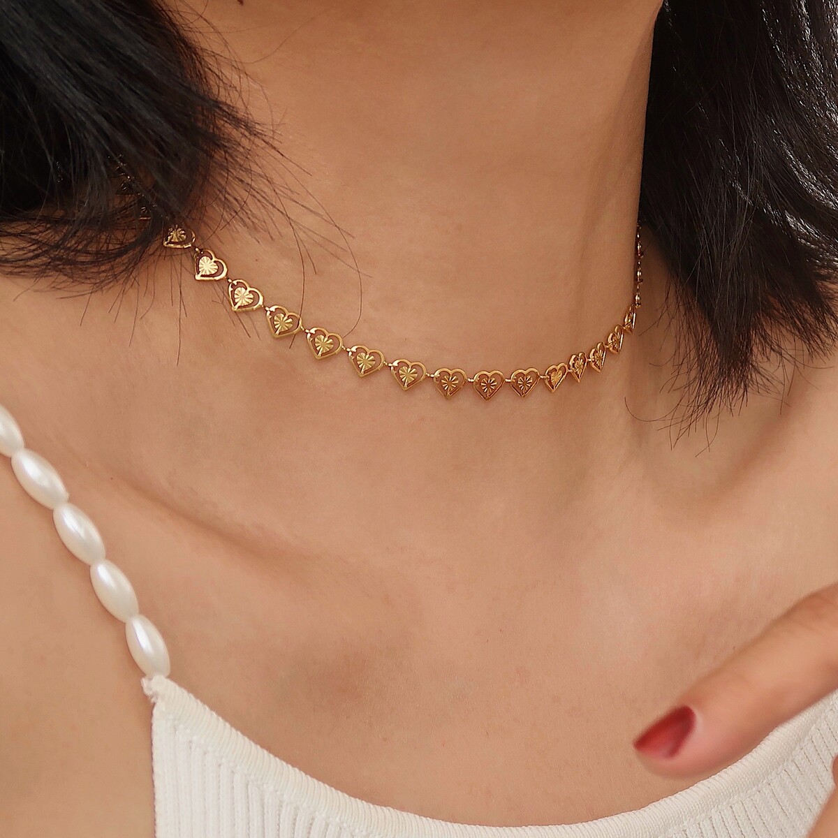 楽天市場】ステンレス 透かし ネックレス ハート チェーン 2way