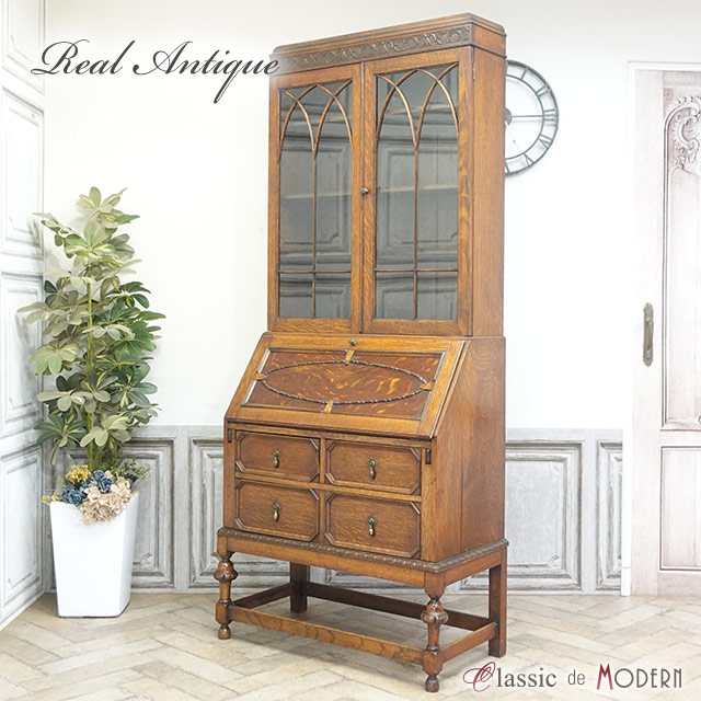 楽天市場】輸入家具 アンティーク ブックビューロー アンティーク