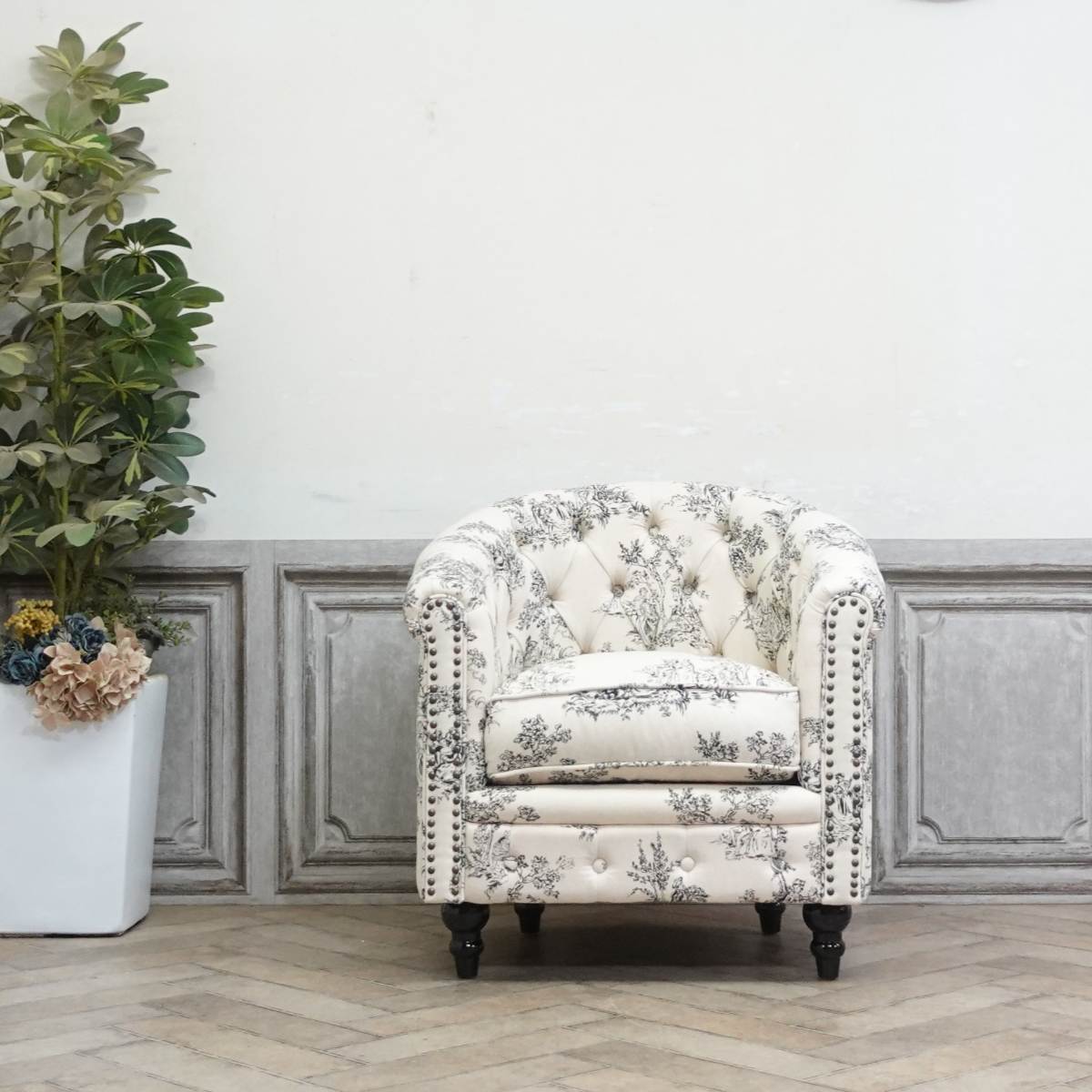 楽天市場】輸入家具 チェスターフィールド ソファ 一人掛け