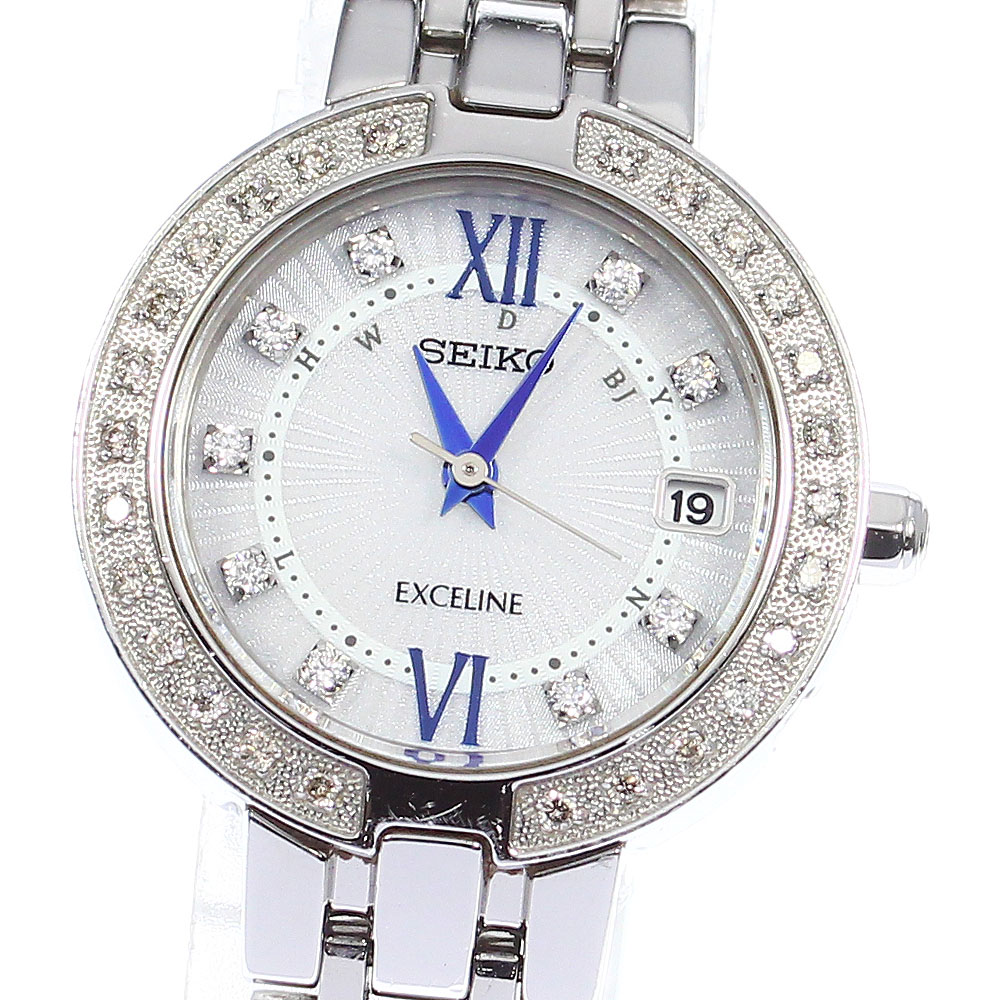 楽天市場】セイコー SEIKO 1B22-0BR0 エクセリーヌ 9Pダイヤ ベゼル