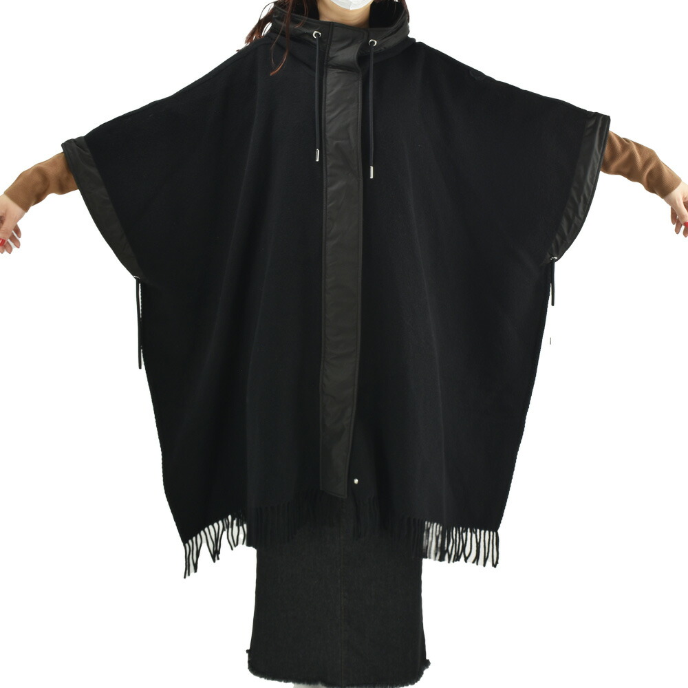 楽天市場】モンクレール ポンチョ レディース ケープ フリンジ フード