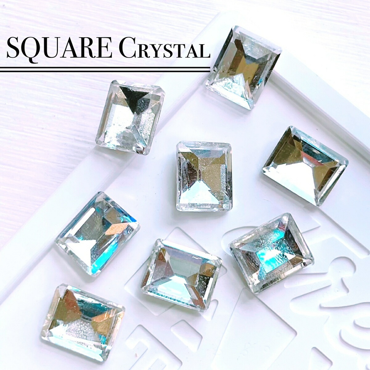 楽天市場】ネイルパーツ 【2個】 大きなスクエアガラスストーン ブルー