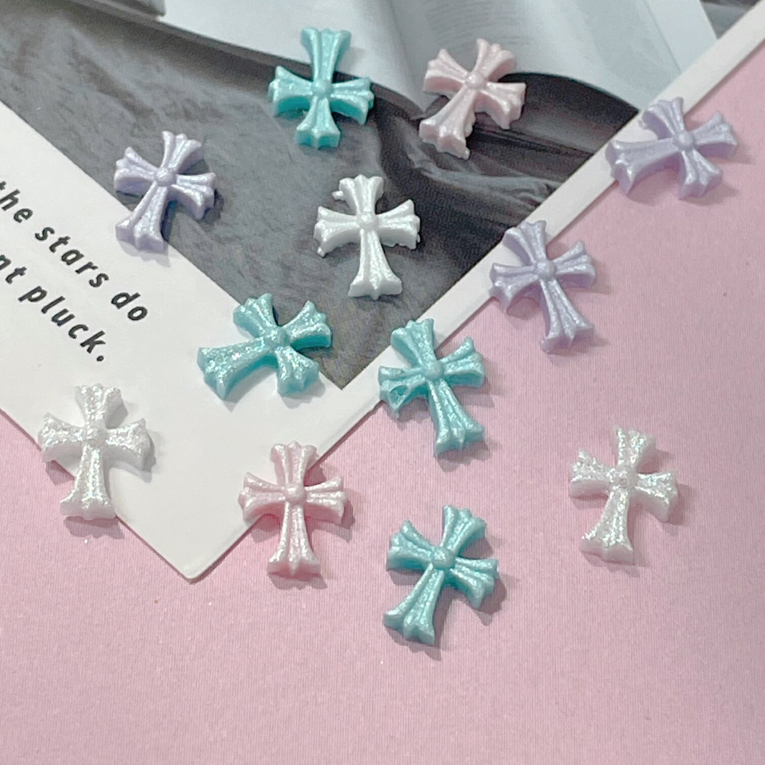 楽天市場】ネイルパーツ 【10個入】パステル クロス クロムパーツ