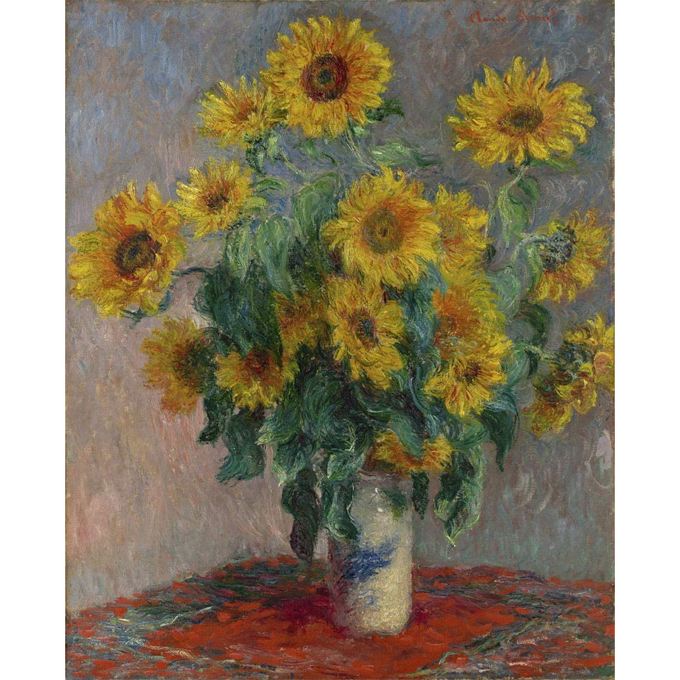 楽天市場】＊ クロード・モネ 「ひまわり」 キャンバスにジクレー 複製