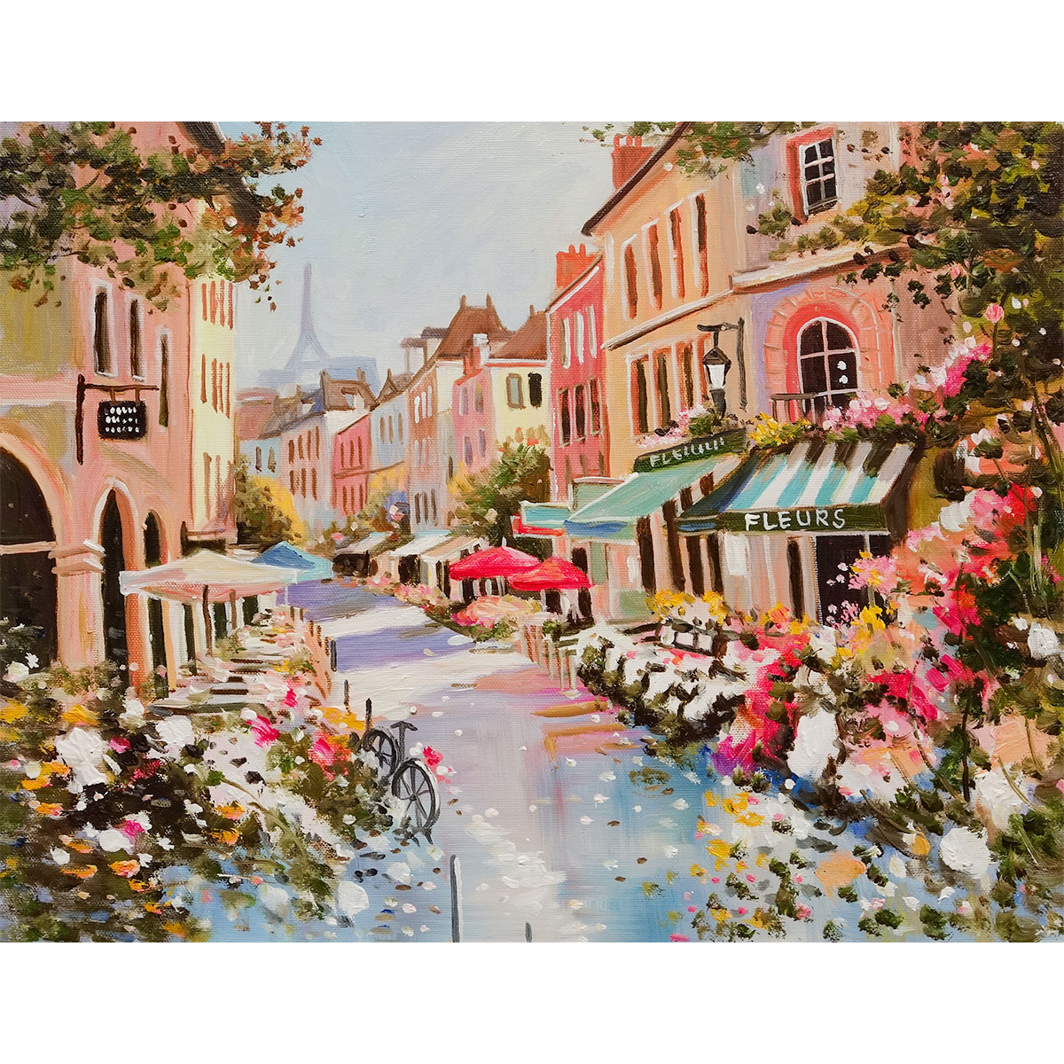 楽天市場】油彩画 F6号 渡瀬七生 『パリ、花咲く季節』 額付き 油絵