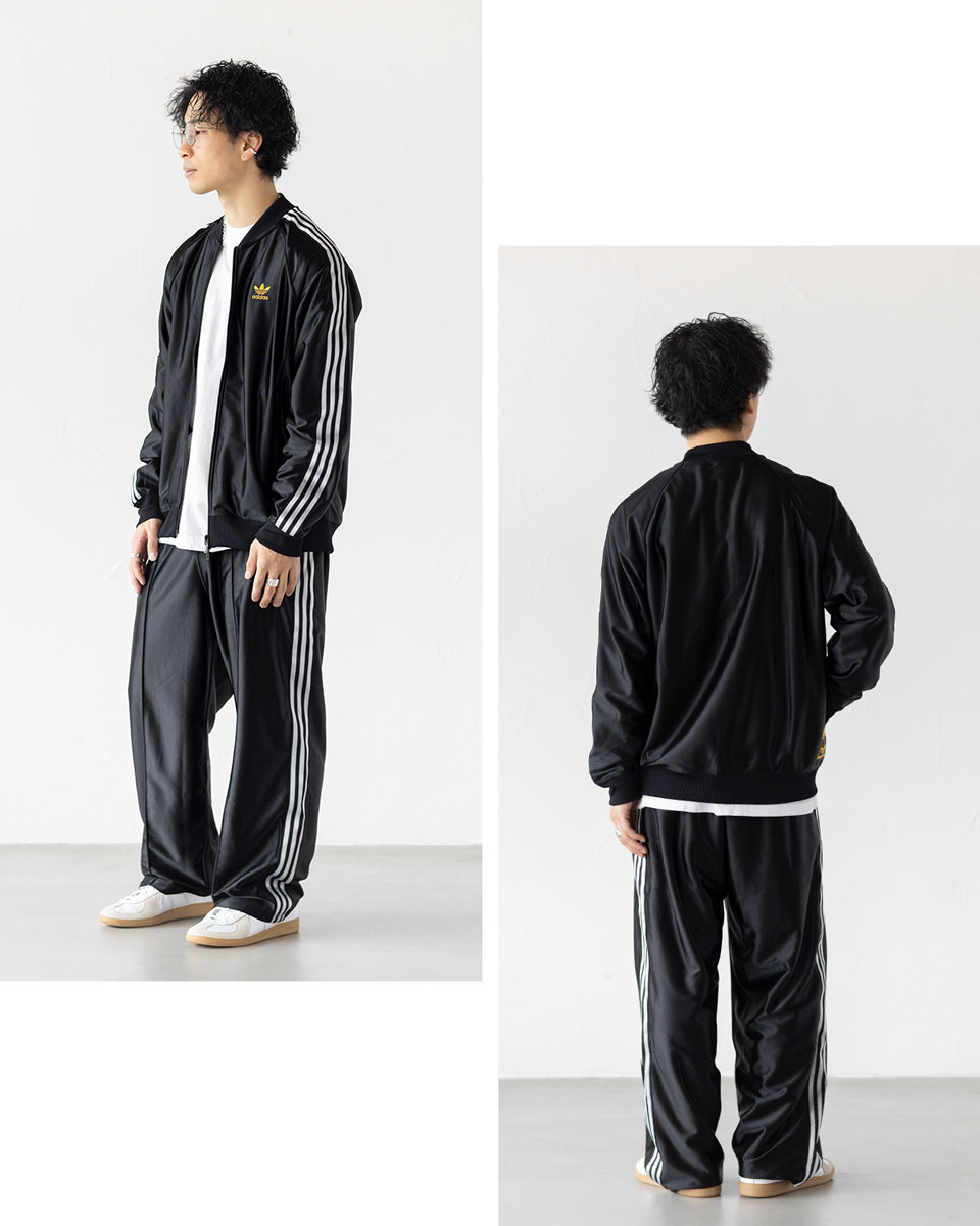 楽天市場】アディダス 光沢 ジャージ 黒×金 上下組 スーパースター